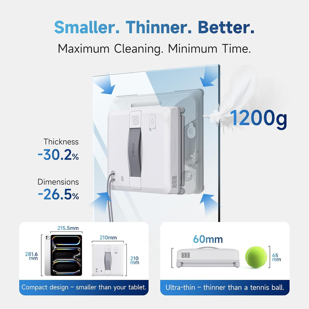 W5 Compact Window Cleaning Robot with 4 Ultrasonic Water Sprays
