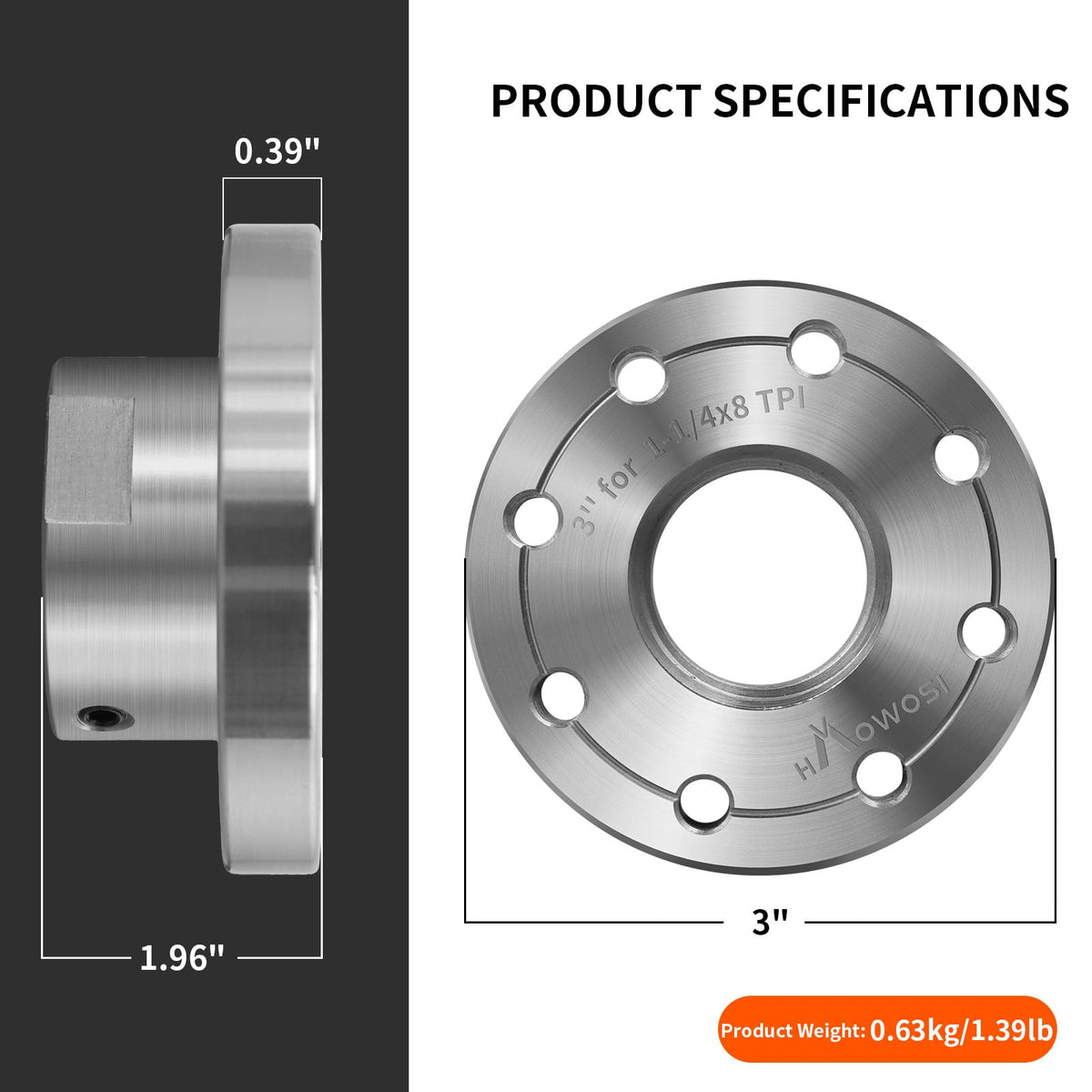 3" Wood Lathe Steel Faceplate,Faceplate for Wood Lathe