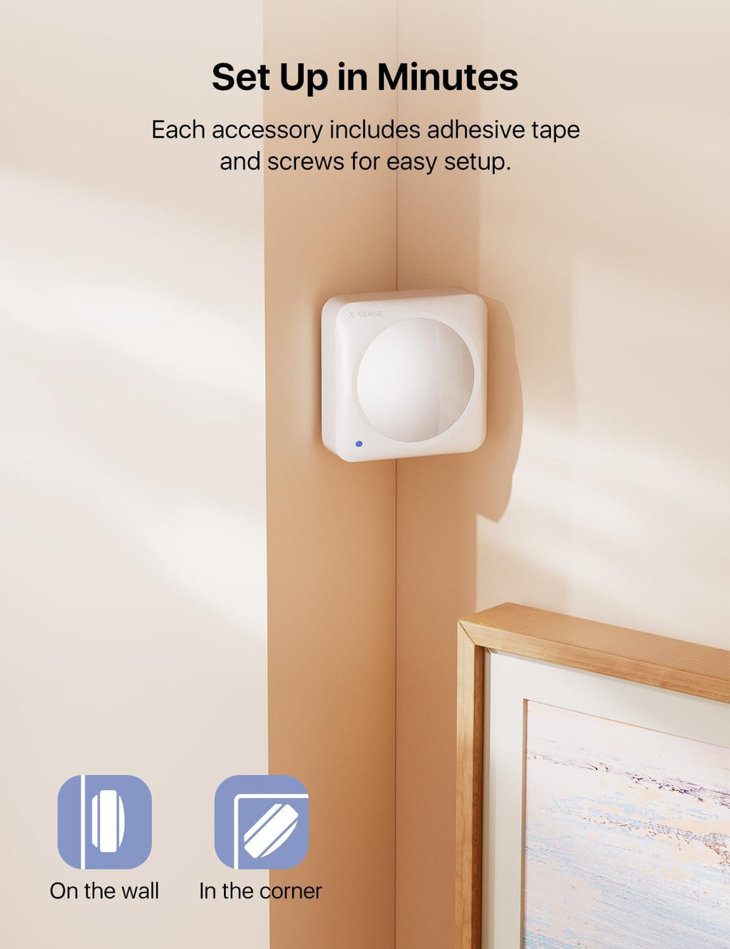 Smart Home Security System, Wireless Security System 5-Piece Set, Supports Mobile App Alerts, Compatible with Alexa
