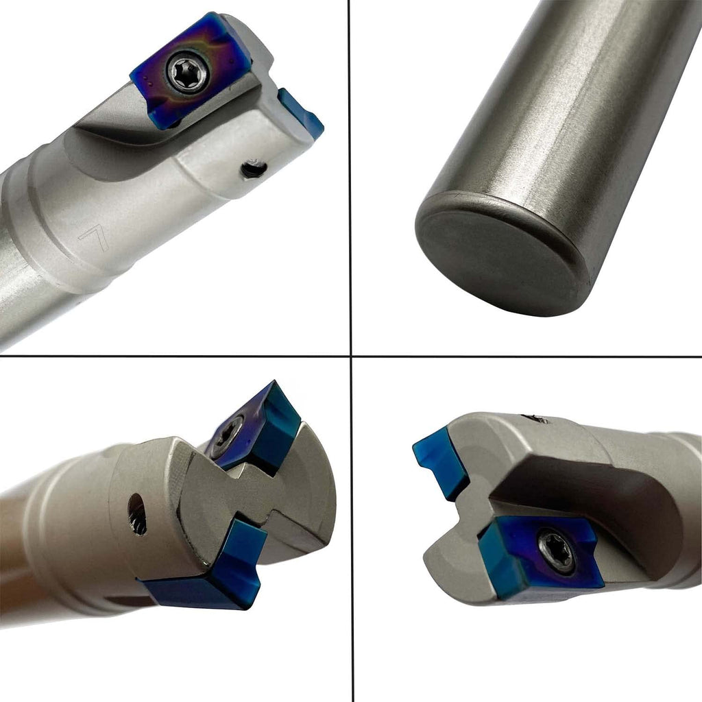 GBJ 90 ° Indexable End Mill Holder 10pcs APMT1604PDER with BAP400R C24-25-200 Carbide Inserts Square Shoulder Face milling Slotting Milling Arbor (400R C24-25-200-2T+APMT1604PDER Purple)