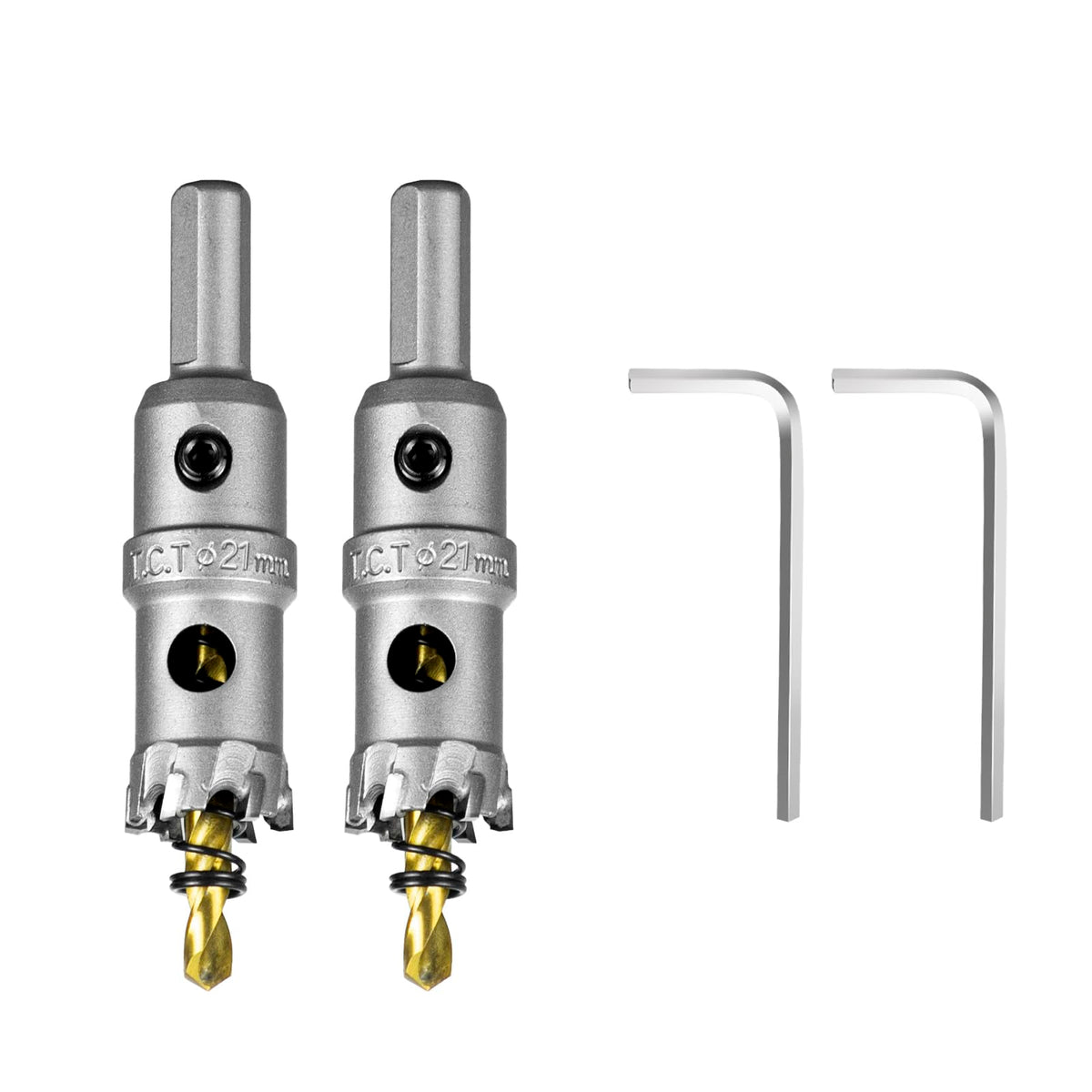 SALI 13/16" (21mm) TCT Hole Saw Kit Tungsten Carbide Tipped Hole Saw Drill Bit with Titanium-Plated Pilot Drill bit for Metal, Stainless Steel, Iron, Wood, Plastic 2pcs