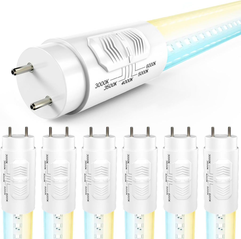 Sunco 6 Pack 4 Foot T8 LED Tube Light Bulbs, Ballast Bypass, 5CCT, 18W