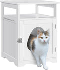 Hidden Cat Litter Box Enclosure Furniture with Storage Shelf