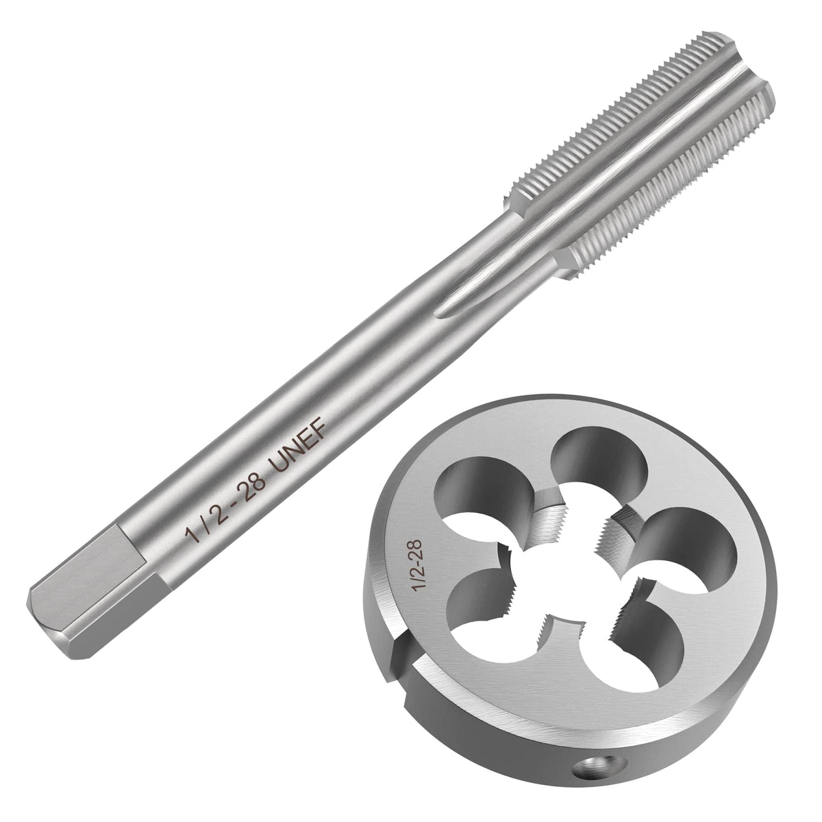 S-Union 1/2"-28 UNEF Tap and Die Set,Right Hand 1/2 x 28 HSS 22LR 223 5.56 9mm,1/2"-28 Machine Thread Tap Die Set