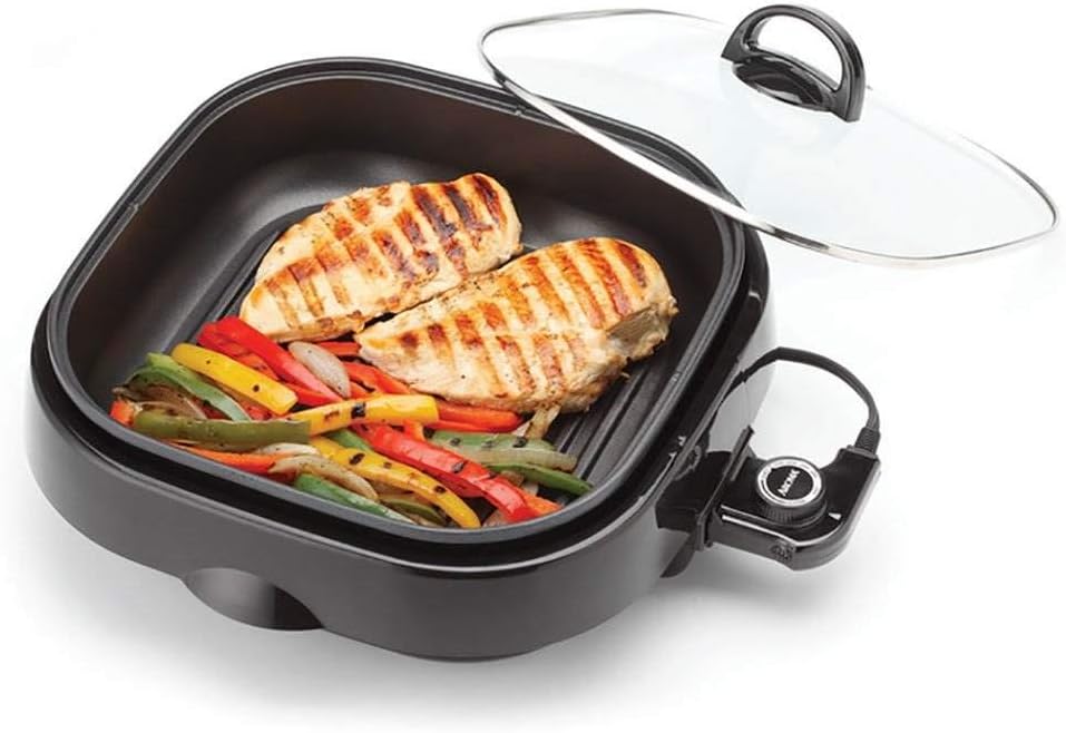 Housewares Asp-218B 3-in-1 Grillet Indoor Grill, Black
