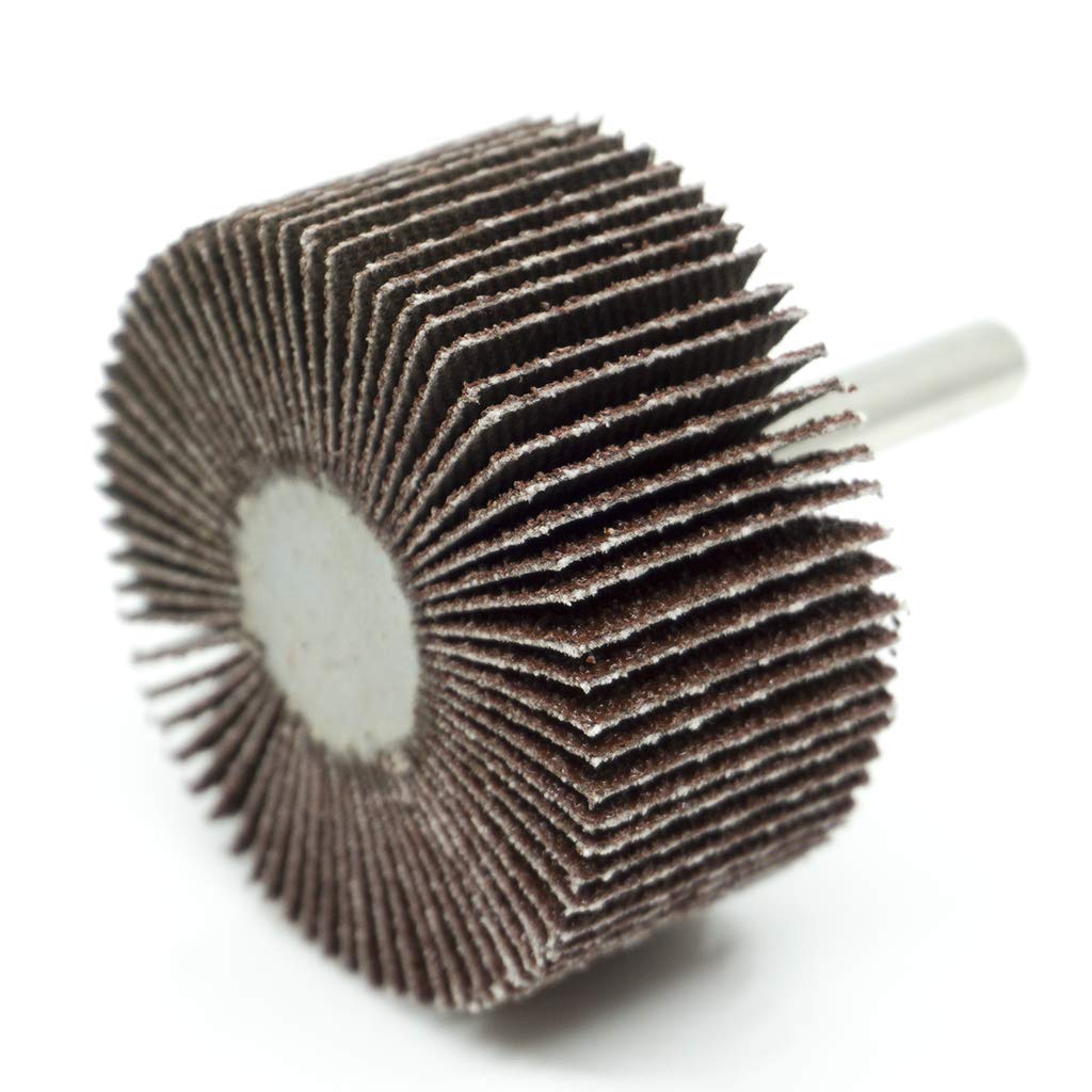 Benchmark Abrasives Aluminum Oxide 2 Inch Flap Wheel 1” Length 1/4" Shank Mounted Sander for Deburring, Sanding, Grinding Paint Removal Polishing Wheel for Drill & Die Grinder (10 Pack) (40 Grit)
