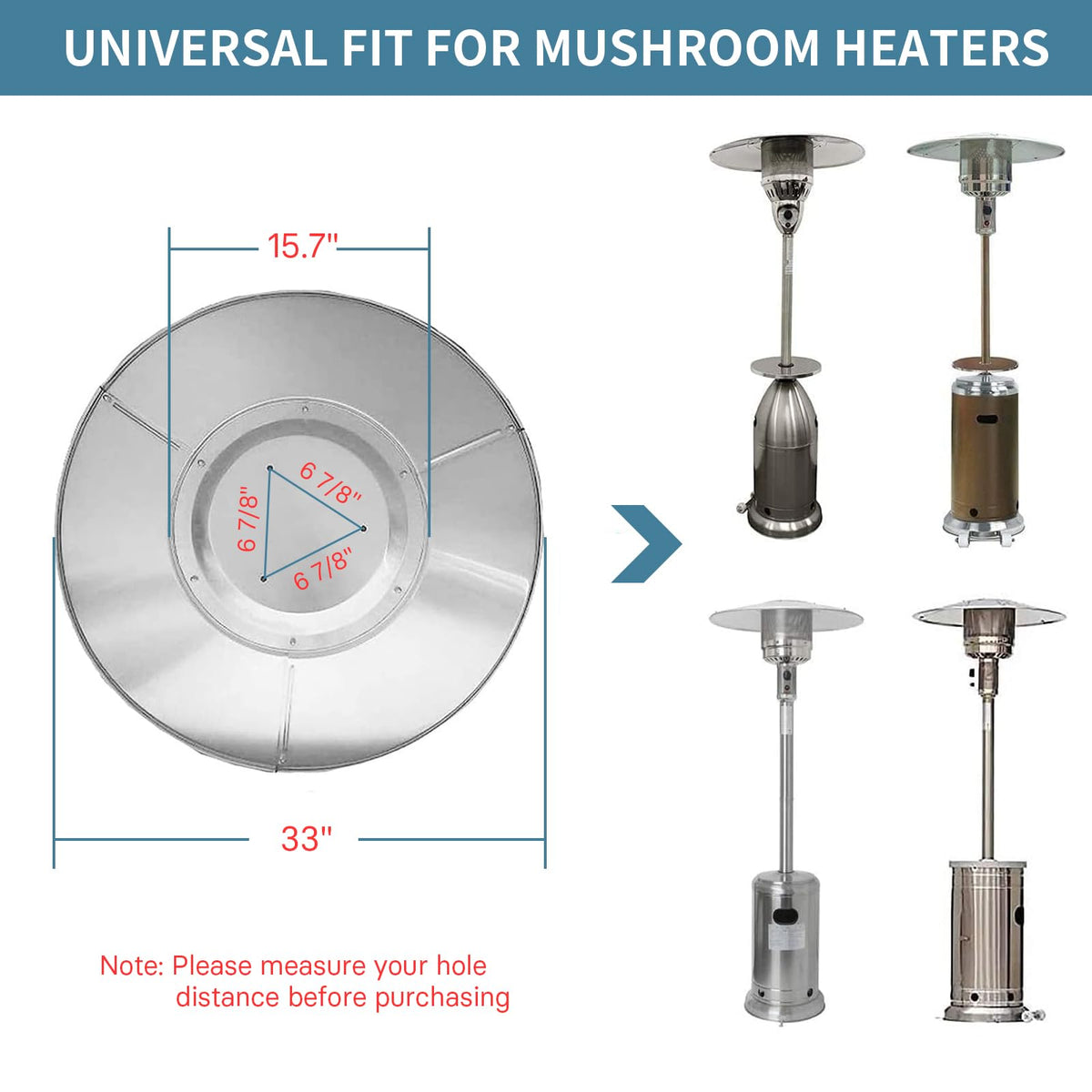 2 Units Patio Heater Heat Reflector Shield, Replacement Dome Part for Outdoor Heaters
