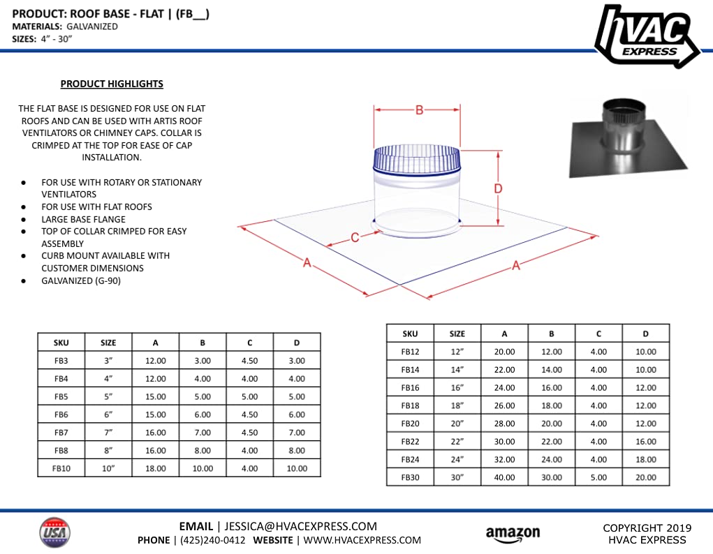 Flat Roof Jack Base(10 Inch) (FB 10)