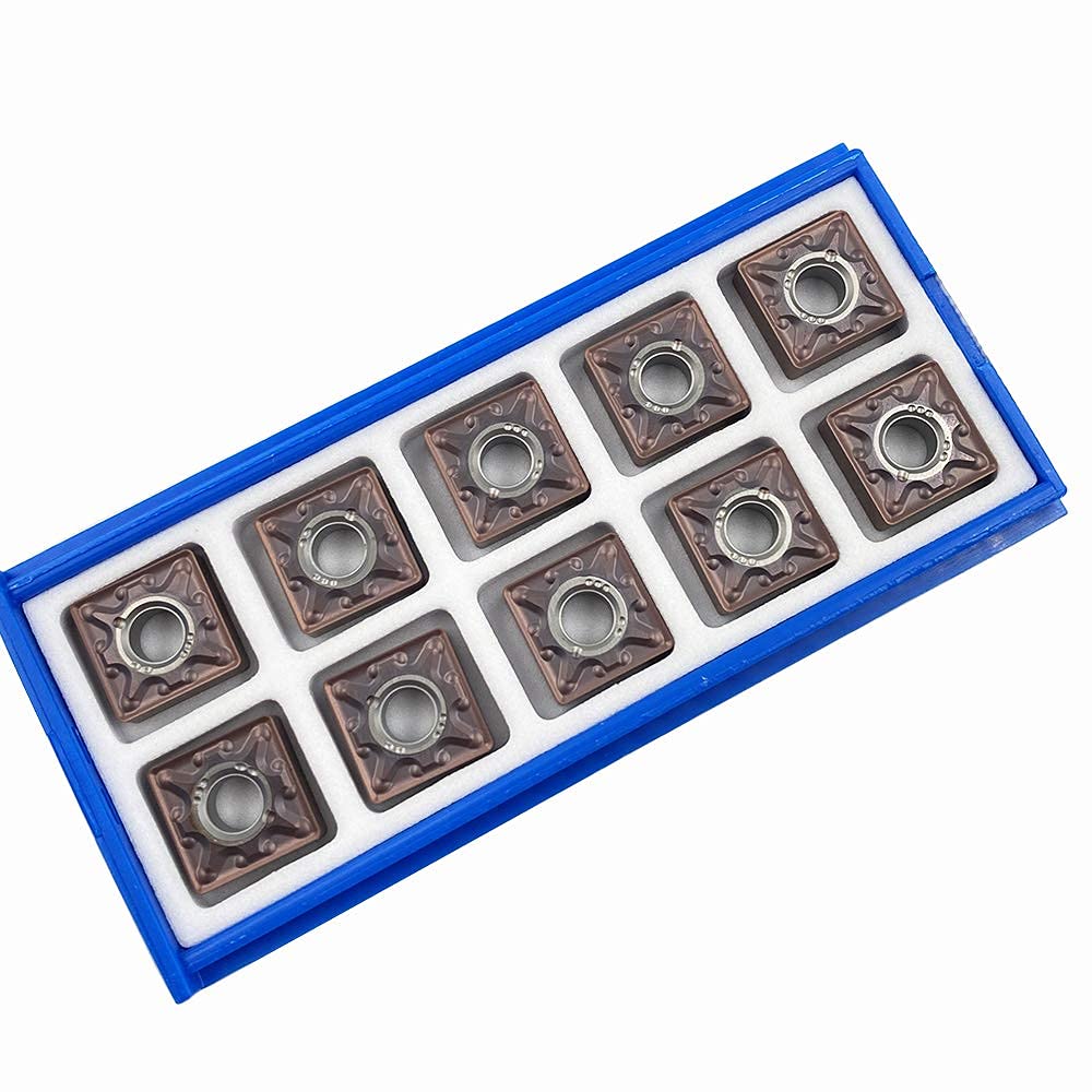 10PCS SNMG120408-MA Square Lathe Turning Carbide Inserts SNMG432-MA PVD Coated Turning Insert Used For Steel Stainless Iron Cast Iron For MSSNR/L Lathe Turning Tool Cut-off Holder (SNMG120408-MA MM25)