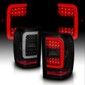 AmeriLite for 2001-2011 Ford Ranger C-Type LED Tube Dark Black Replacement Brake Tail Lights - Passenger and Driver Side