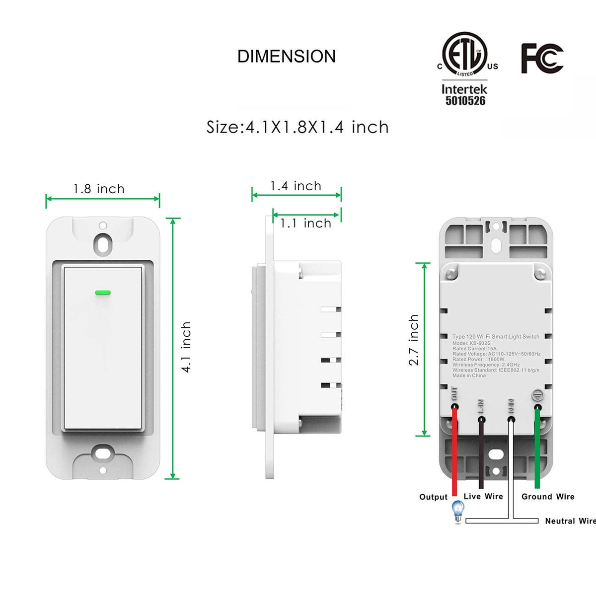Smart Switch WiFi Light Switch 3 Gang Compatible with Alexa Google Home | 2.4GHz WiFi Switch