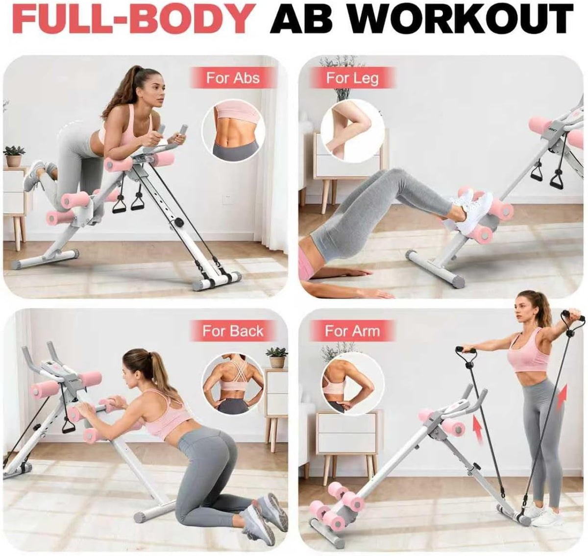 Ab Workout Machine Adjustable Ab Trainer Abdominal Trainer for Home Gym Foldable Ab Crunch Machine for Core 440 LBS