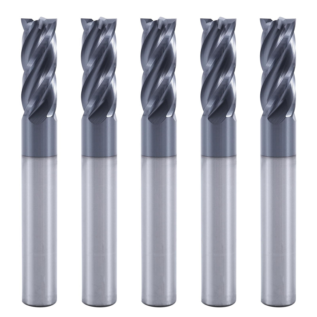 XYunEnZ 5/16" 4-Flute Square End Mill AlTiN Coated Carbide, 5Pcs