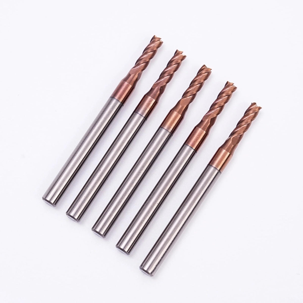 SKWOTZKOFF 5PCS 3/32" End Mill Bits Carbide Square 4 Flute TiN 1/8" Shank