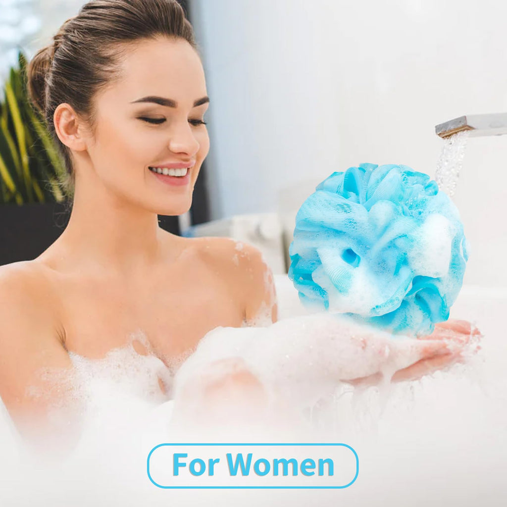 Bath Loofah Shower Sponge Body Back Scrubber Soft Mesh Shower Puffs Exfoliating Loofa for Women & Men Bath