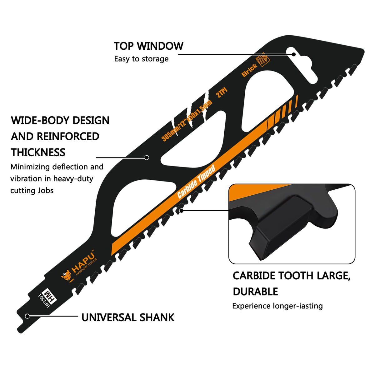 HAPU HARPOW TOOLS Masonry Reciprocating Saw Blade