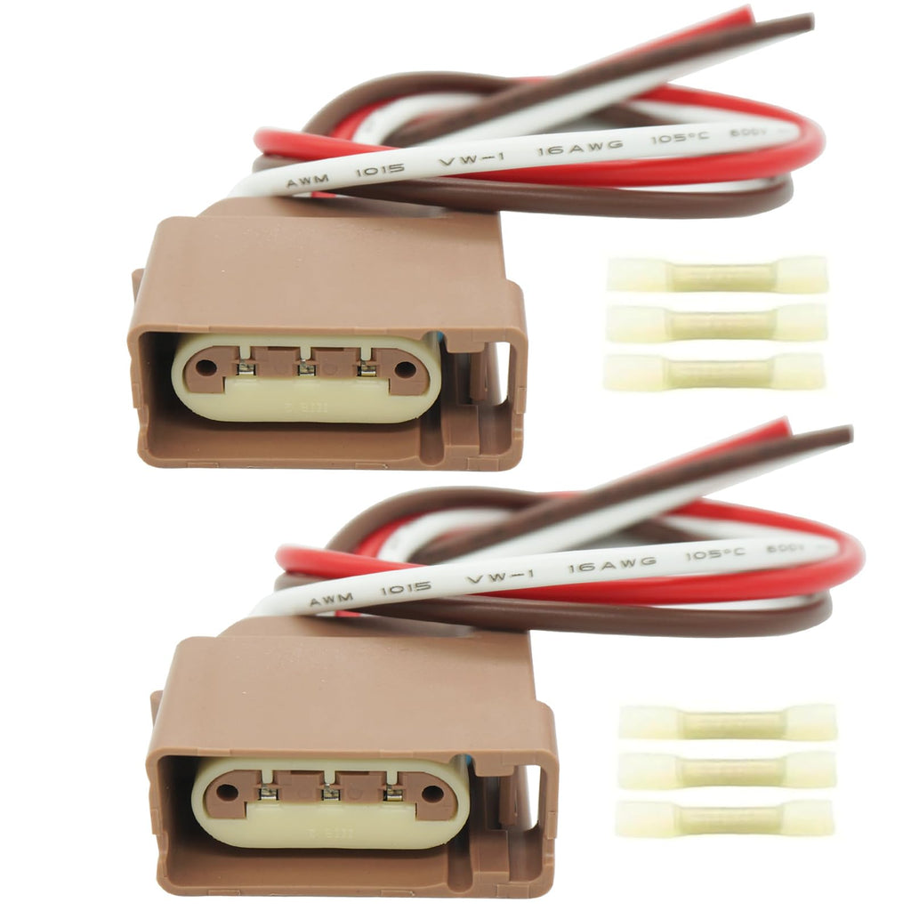 2 Pcs Turn Signal Lights Connector Wiring Harness Pigtail Plug Fit for Freightliner Cascadia 2018-2024 Freightliner Coronado 2001-2020 Jeep Compass 2011-2017 A660-1512-002 A06-36848-000 68091384AB