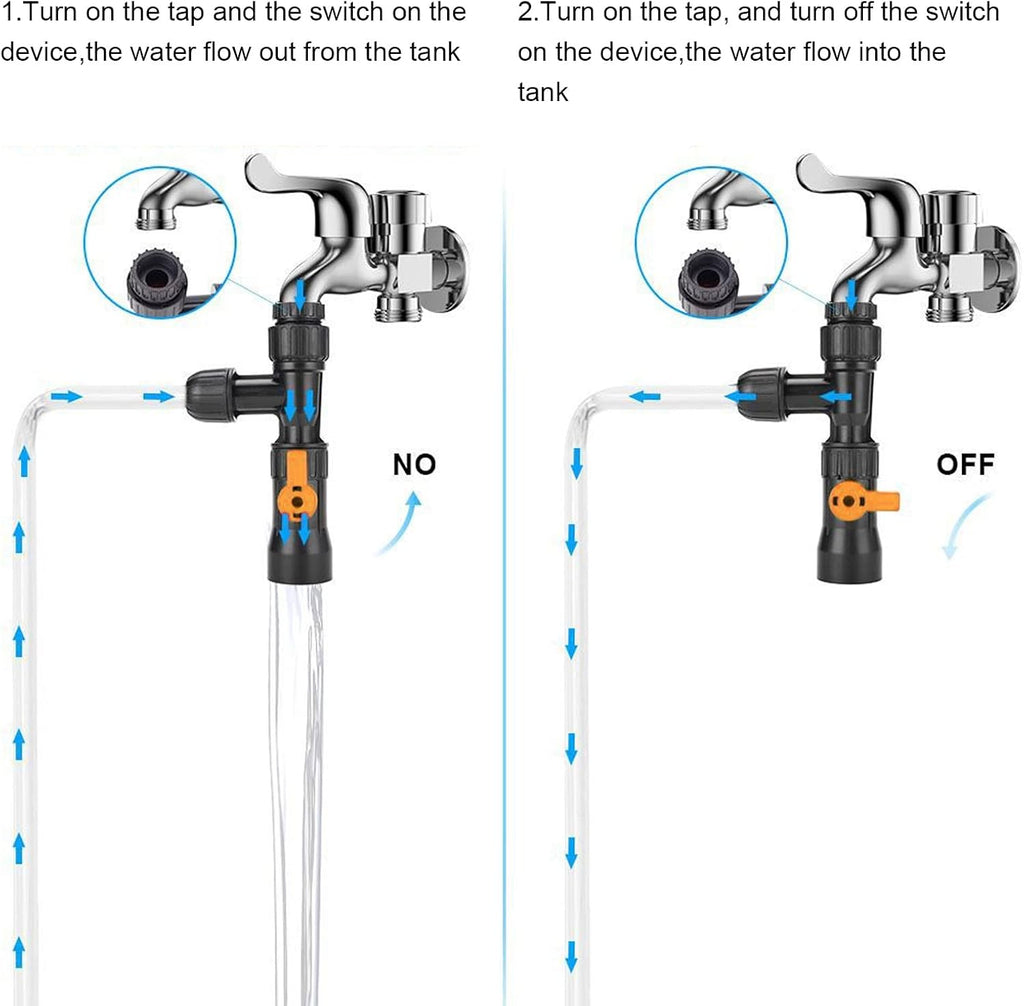 Water Changer, Aquarium Water Changer, Fish Tank Siphon, with 2 PCS Faucet Adapters
