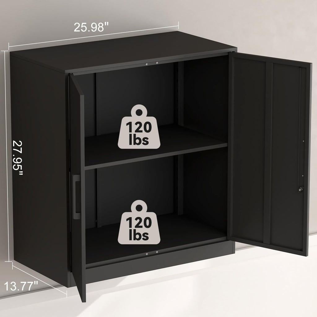 Metal Wall Cabinet,Garage Cabinet with Handle,Lockable Storage Cabinets Wall Mounted with 2 Doors,Locking Cabinet