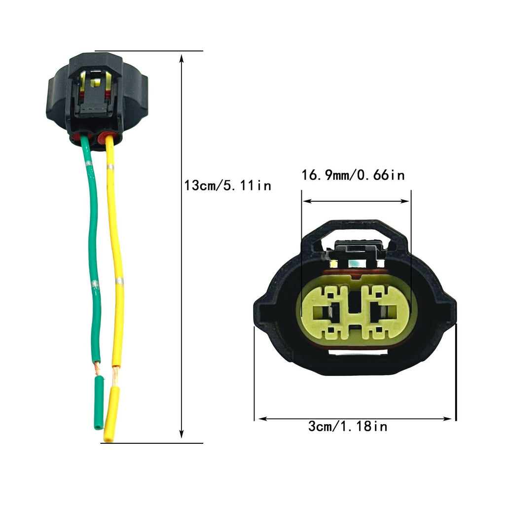 4Pcs H9 Female Bulb Socket Headlight Adapter Connector Wiring Harness Light Fog Use Retrofit Replacement for Accesorios Truck Pickup SUV More Vehicles
