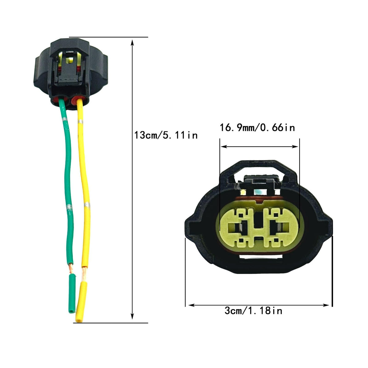 4Pcs H9 Female Bulb Socket Headlight Adapter Connector Wiring Harness Light Fog Use Retrofit Replacement for Accesorios Truck Pickup SUV More Vehicles