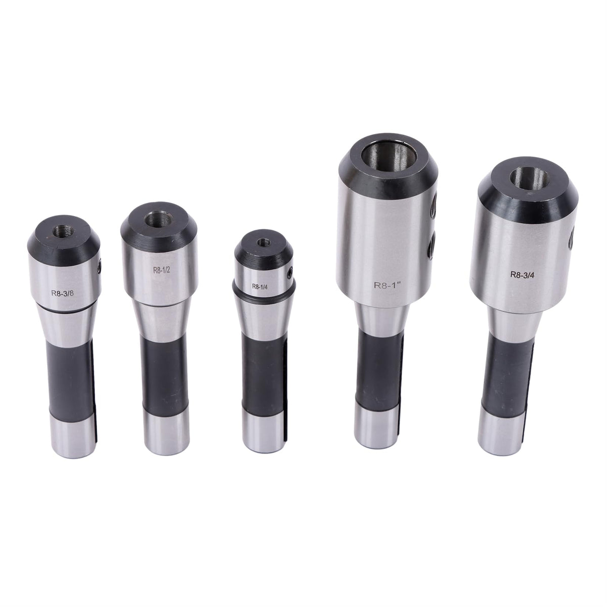 findmall 5 Pc R8 End Mill Holder Kit Set 1/4" 3/8" 1/2" 3/4" 1"