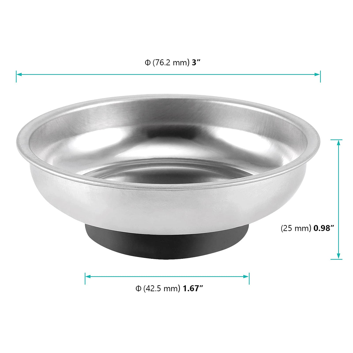 10 Packs 3 Inches Magnetic Tray, Stainless Steel Magnetic Bowl, Round Magnetic Parts Tray for Pins, Screws, Bolts