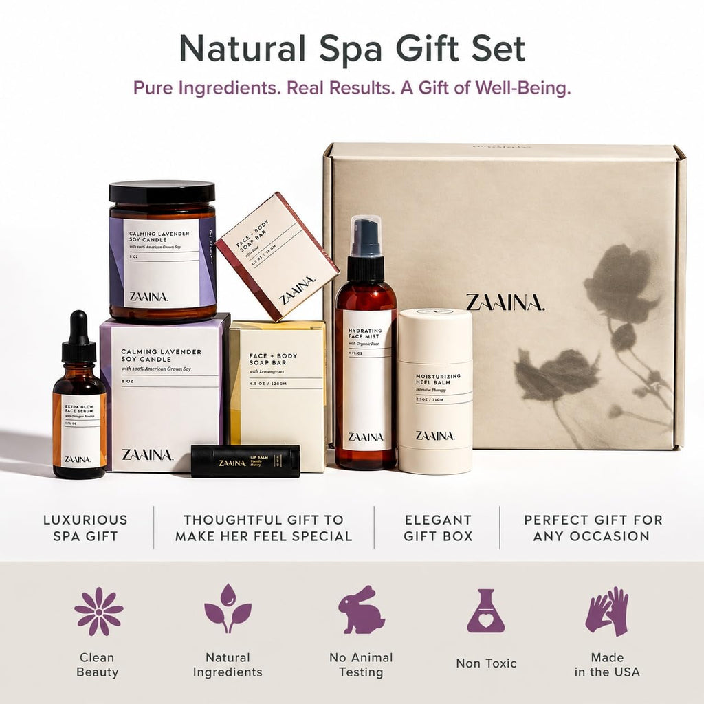 Spa Gift Set for Women | Self Care Gift Box | Natural Bath Set