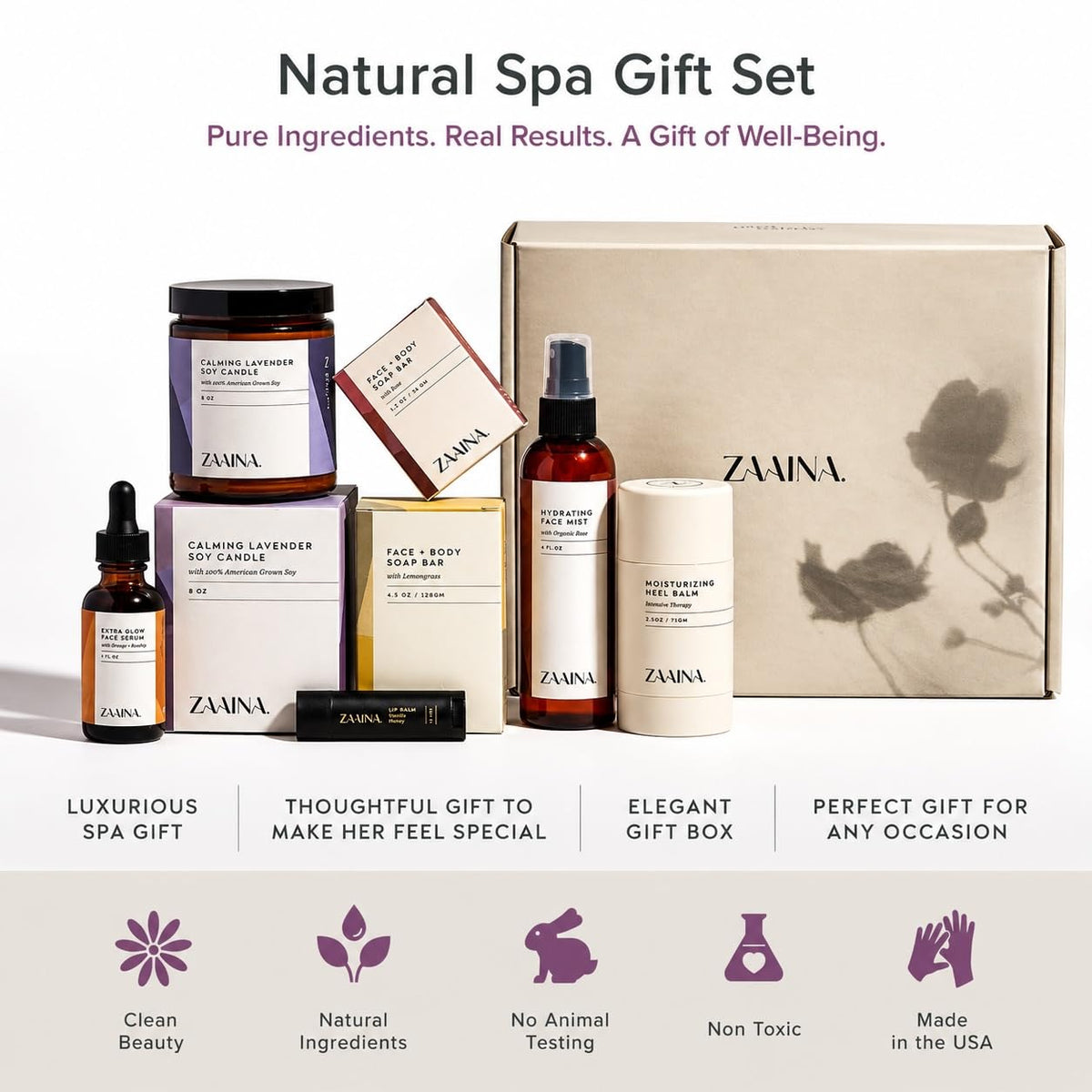 Spa Gift Set for Women | Self Care Gift Box | Natural Bath Set
