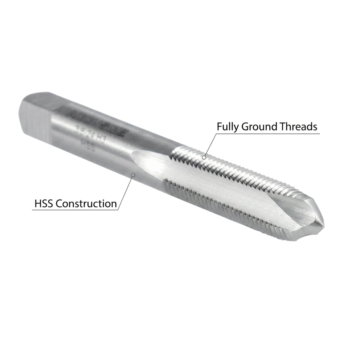 Accusize Industrial Tools Spiral Point Tap, 3/8-24NF, SPT-3/8-24x5
