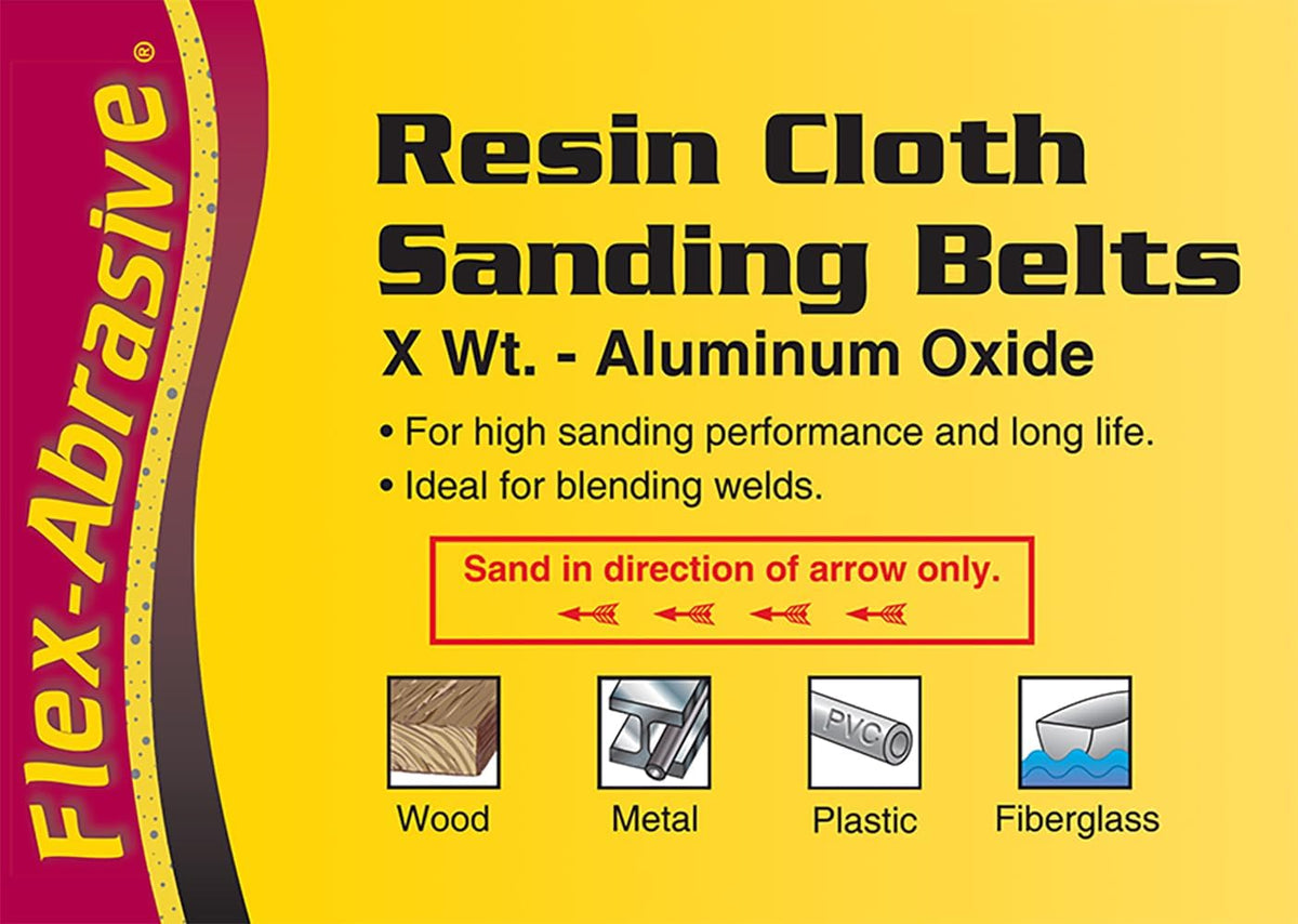 IVY Classic 43060 Flex-Abrasive 3-Inch x 21-Inch 36 Grit Extra Coarse Resin Cloth Aluminum Oxide Sanding Belt, 10-Pack