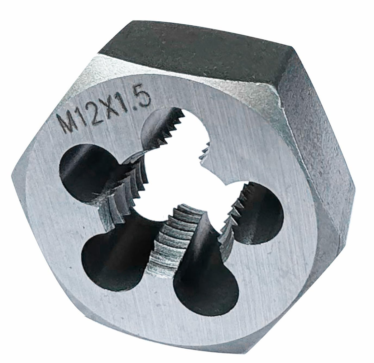 Metric M12 x1.5 Right Hand Hex Die for Fixed Die Screw Cutting & Tapping Repair Tool, Gcr15 Alloy Steel