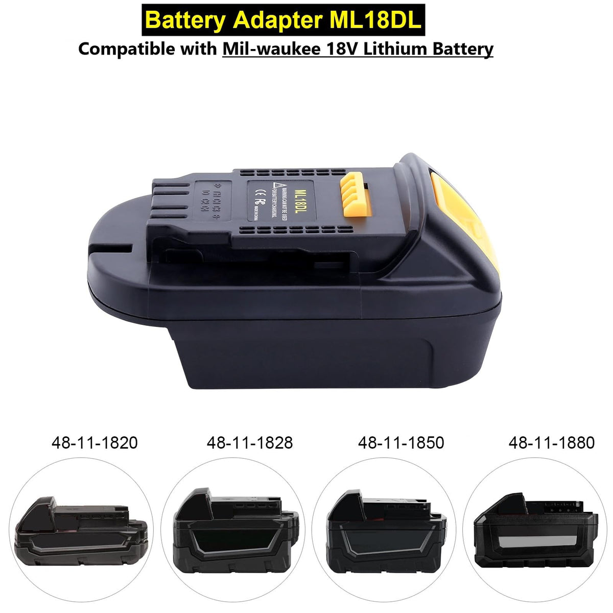 ML18DL Battery Adapter Converter Compatible with De-Walt 20V Tools
