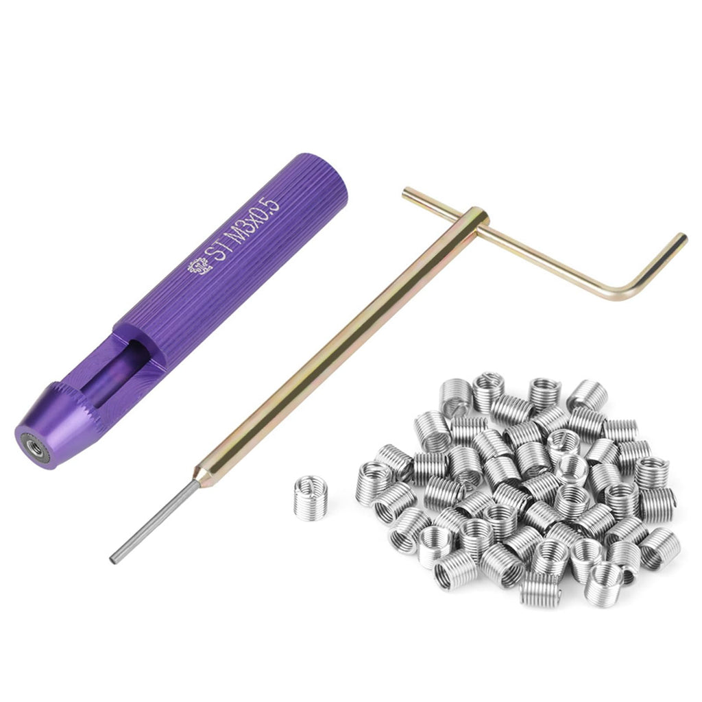 50pcs Thread Repair Installation Kit Stainless Steel Helicoil Type Set (M3 x 2D)