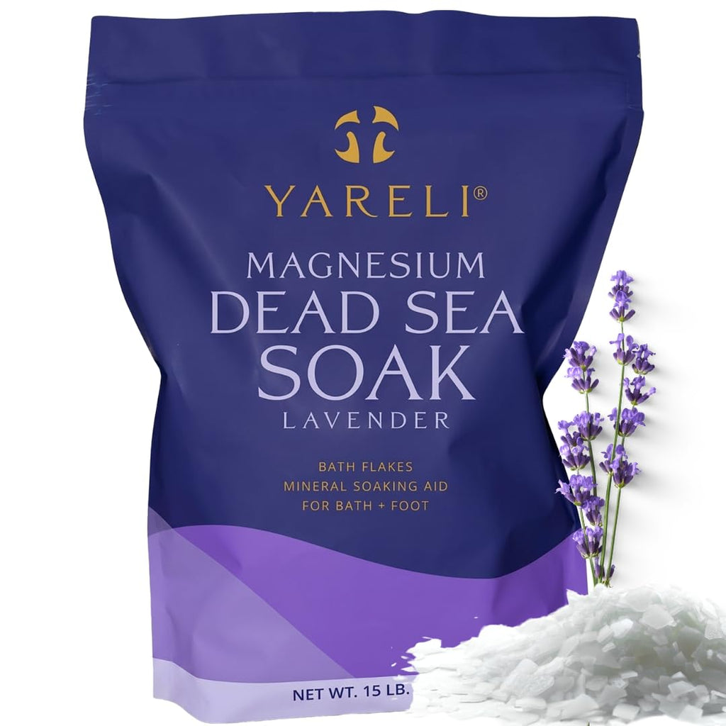 Magnesium Flakes, 15lb Lavender, Dead Sea Bath Soak, Alternative to Epsom Salt