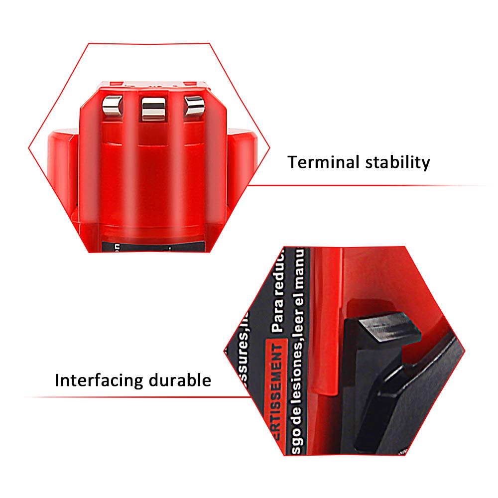 2Pack 12V 3.0A Replacement Battery Compatible with Milwaukee Tool