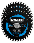 CRALY 3-3/8 Inch 36 Teeth Fine Finish Wood Cutting Circular Saw Blade, 15mm Arbor, Carbide Tipped, Thin Kerf, Black Ice, for Plywood, MDF, OSB, Laminated, 3-Pack(C0336FF-3)