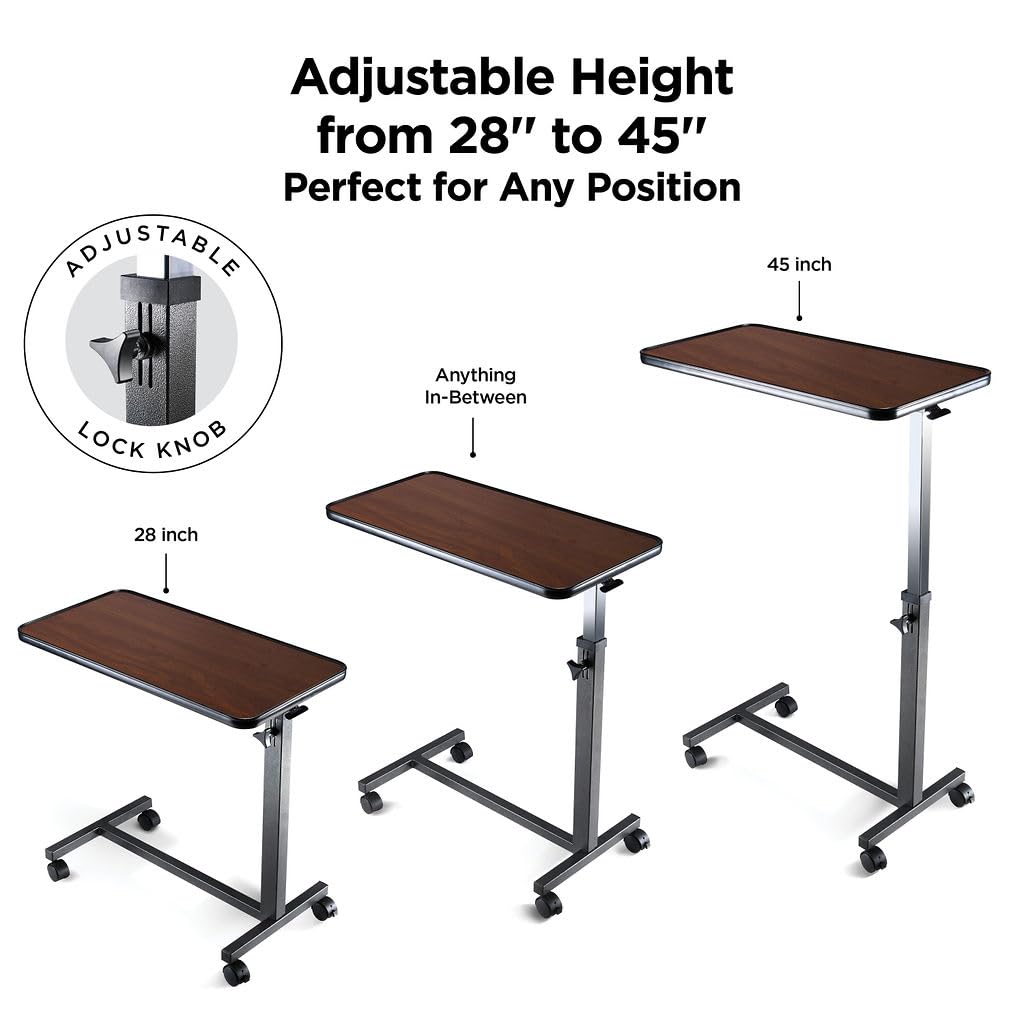 Adjustable Overbed Bedside Table Hospital Table