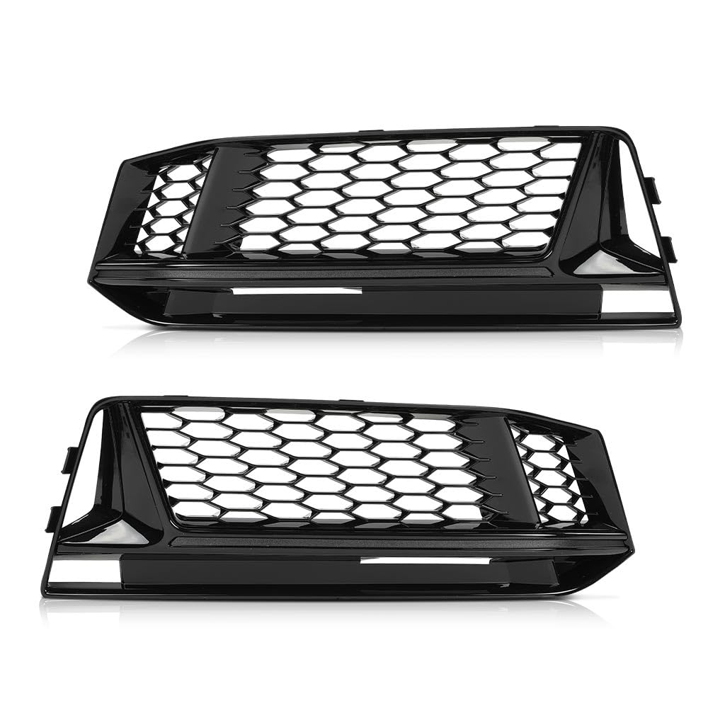 Pair Fog Light Grill Bezel Cover, Fit 2016-2018 Audi A4 B9 S-line Only/Audi S4 B9, Left Driver & Right Passenger 2PCS