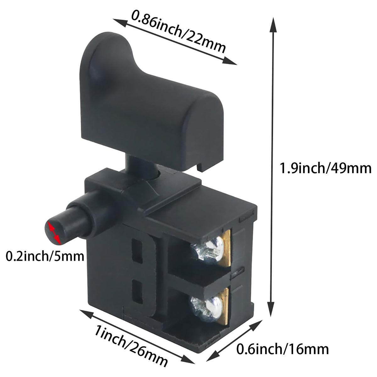 ZZLZX 2PCS Power Tool Switch Hammer Trigger Switch 6A Pushbutton Switch