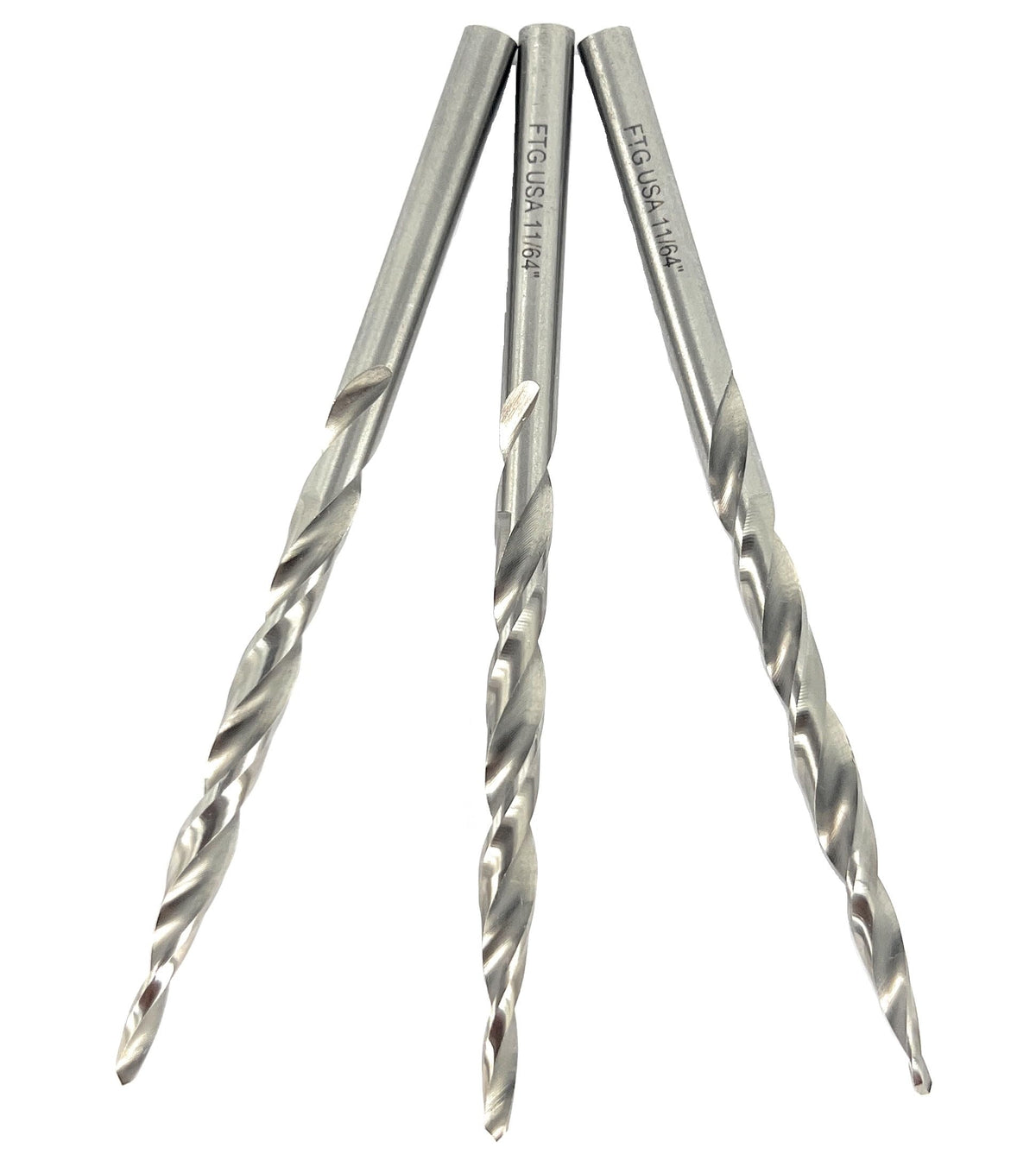 FTG USA 3 Pk #8 (11/64") HSS M2 Tapered Replacement Bits for TCT Countersink