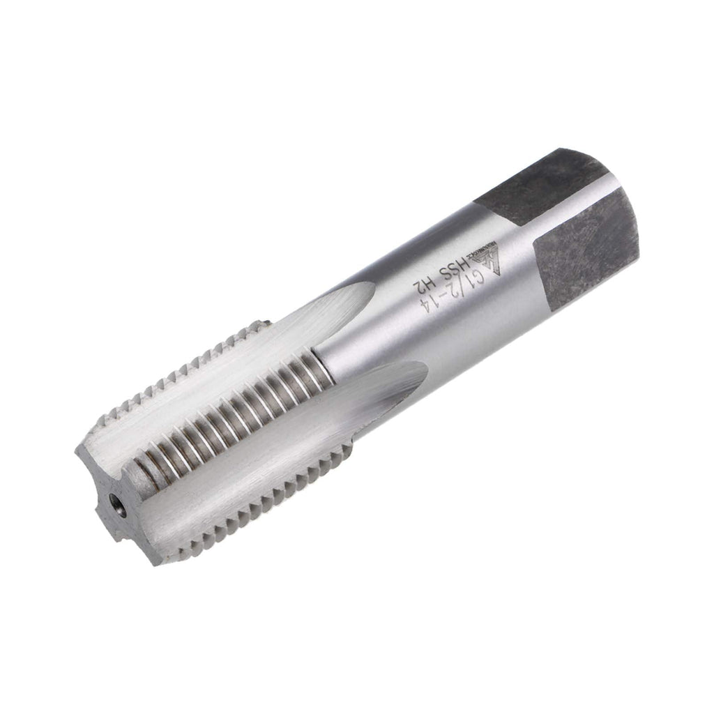 uxcell G1/2-14 Pipe Thread Tap, Machine Threading Tap Right Hand, HSS Uncoated Straight Flute, H2 Tolerance