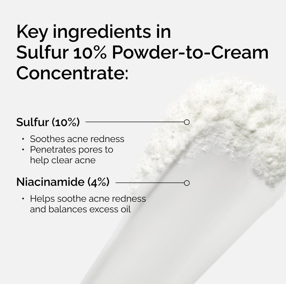 Sulfur 10% Powder-to-Cream Acne Spot Treatment Concentrate, Reduces Pimple Size and Zit Redness, 0.18 Oz