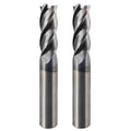 2Pcs 3/8" Carbide Square End Mill 4-Flute TIALN Coated CNC Milling Bits