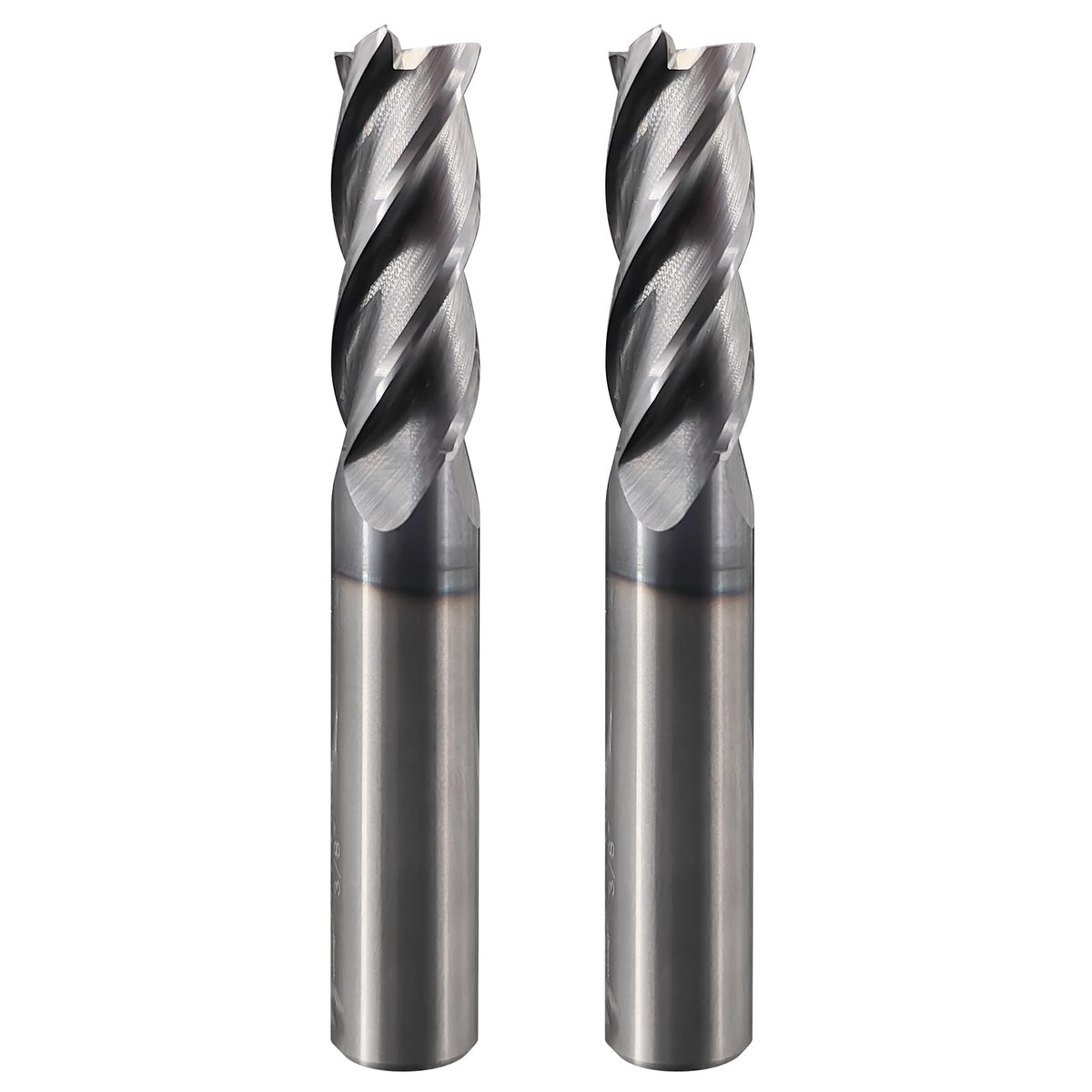 2Pcs 3/8" Carbide Square End Mill 4-Flute TIALN Coated CNC Milling Bits