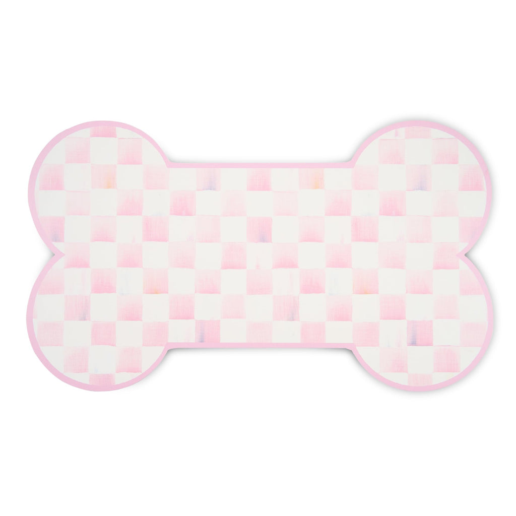 Pup Placemat, Pink-and-White Rosy Check
