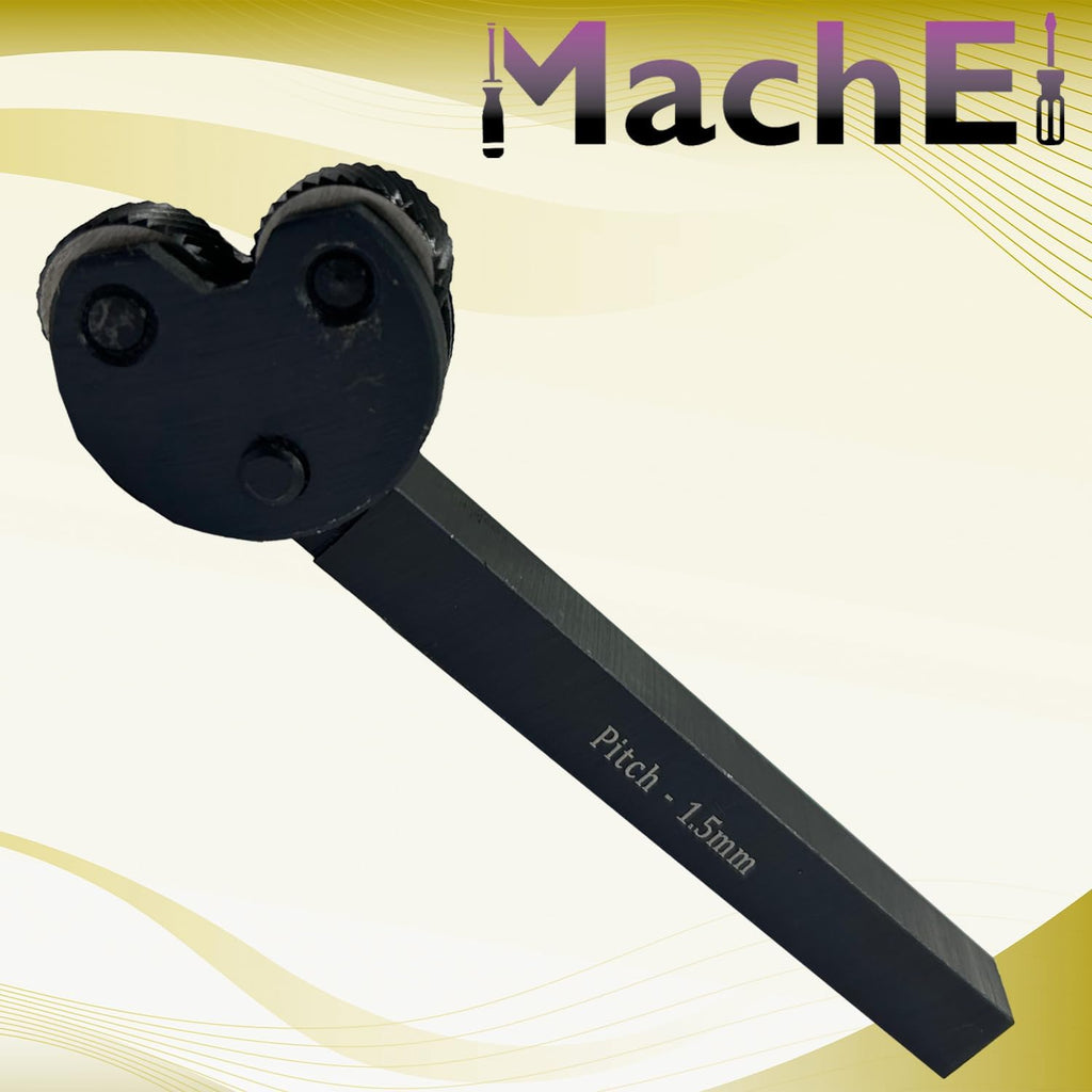 MachEl Knurling Tool with Pivot Head – Diamond Medium Pitch Pattern, 1/2" Square Shank – Precision Lathe Tool for Fine Texture Applications