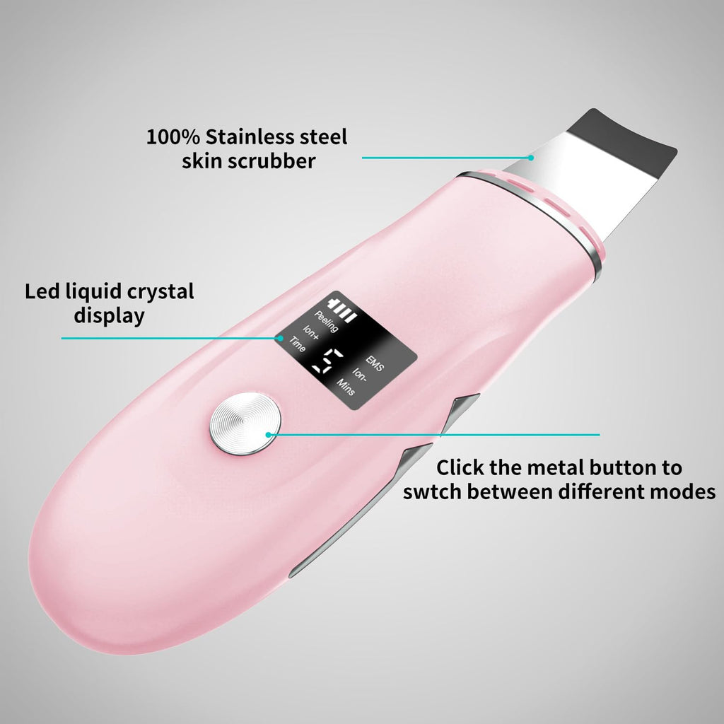 Face Scrubber Skin Spatula - Blackhead Remover Deep Cleansing Tool for Pore Extraction, 4-in-1 Fast Charging Dock