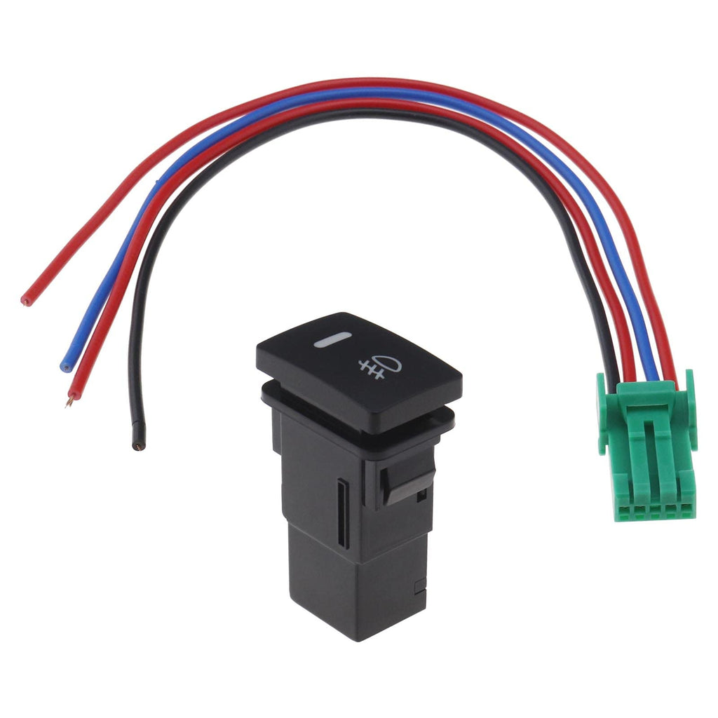 ECSiNG 1PC Car Front Fog Light Switch Wiring 4 Wire LED Yellow Light Compatible with Toyota Compatible with Corolla DC 12V Pushbutton Switch