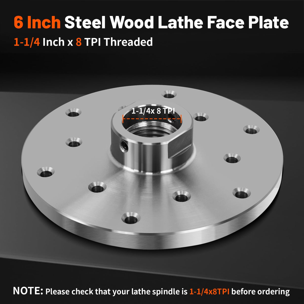 HAowosi 6" Steel Wood Lathe Faceplate,Faceplate for Wood Lathe